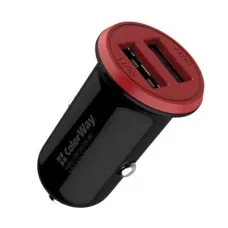 Зарядний пристрій ColorWay 2USB AUTO ID 3.4A (17W) red/black (CW-CHA026-BK)