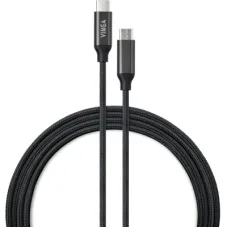 Дата кабель USB-C to USB-C 1.0m 100W E-Mark Chip Nylon Vinga (VCPCTC100BK)