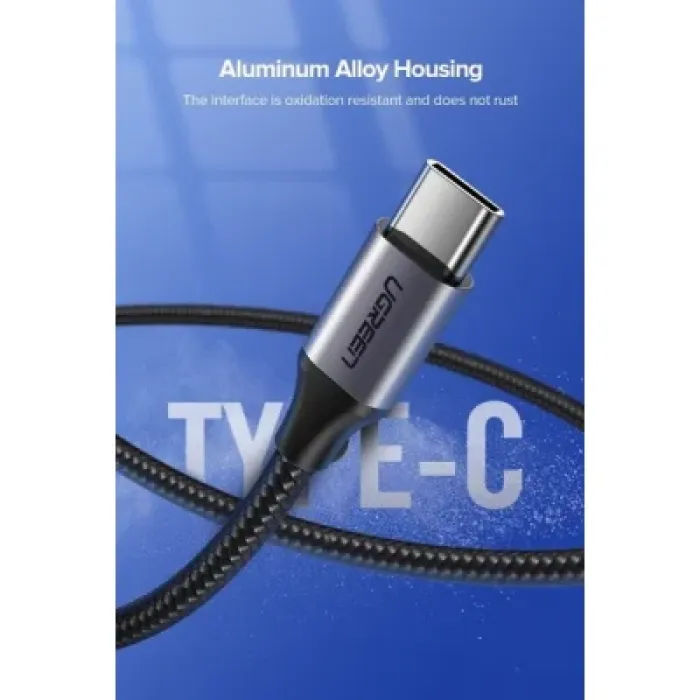 Дата кабель USB 2.0 AM to USB-C 1.5m US288 Aluminum Braid (Black) Ugreen (60127)