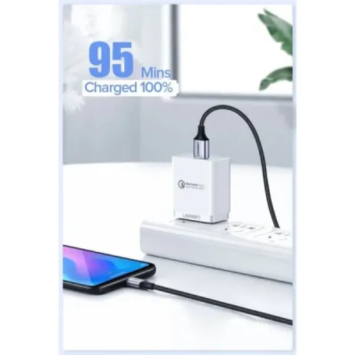 Дата кабель USB 2.0 AM to USB-C 1.5m US288 Aluminum Braid (Black) Ugreen (60127)
