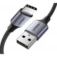Дата кабель USB 2.0 AM to USB-C 1.5m US288 Aluminum Braid (Black) Ugreen (60127)