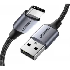 Дата кабель USB 2.0 AM to USB-C 1.5m US288 Aluminum Braid (Black) Ugreen (60127)